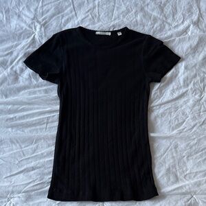 Doen Vivi Tee Classic Black Pointelle Women's Top